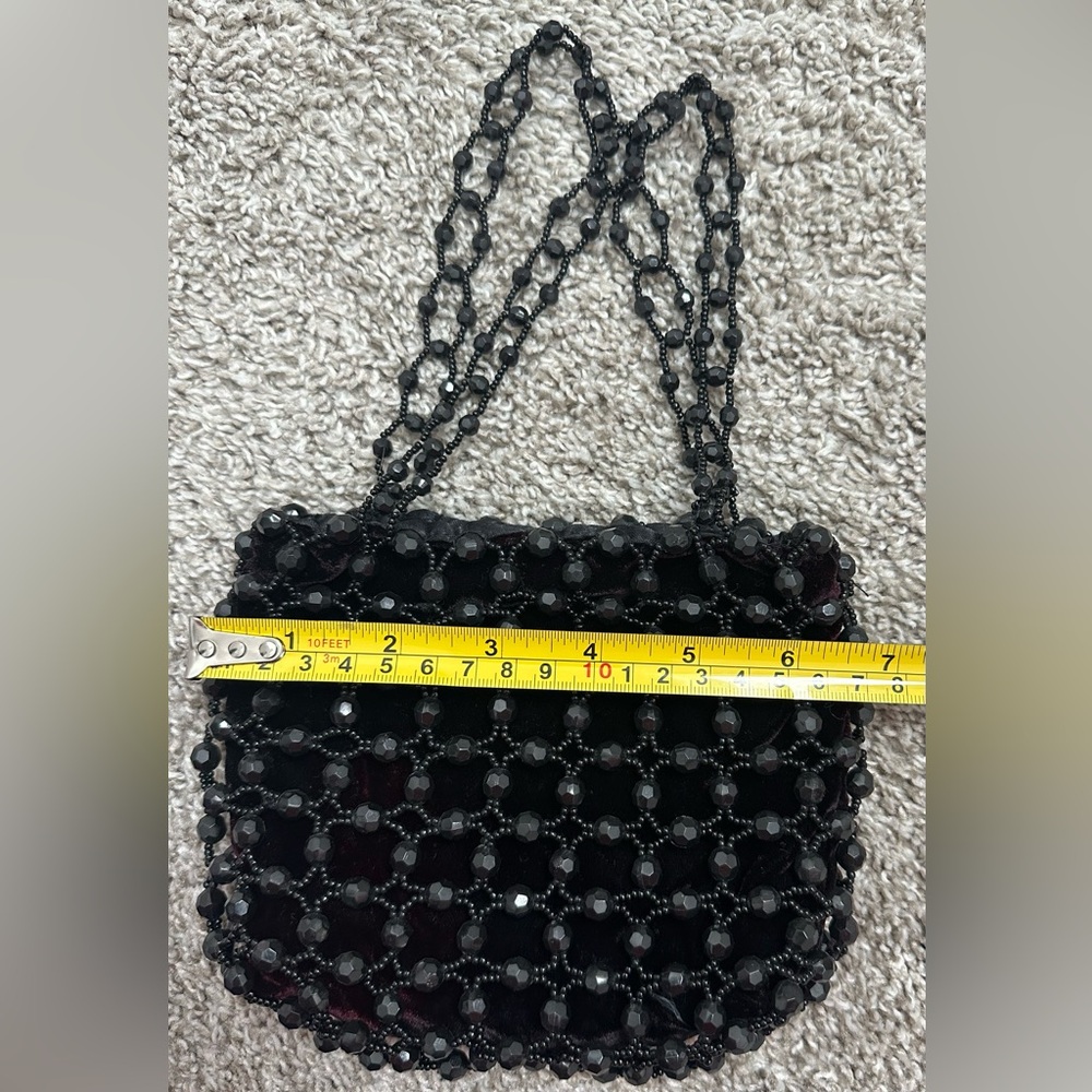 Vintage Black Beaded Purse - Picture 3 of 9